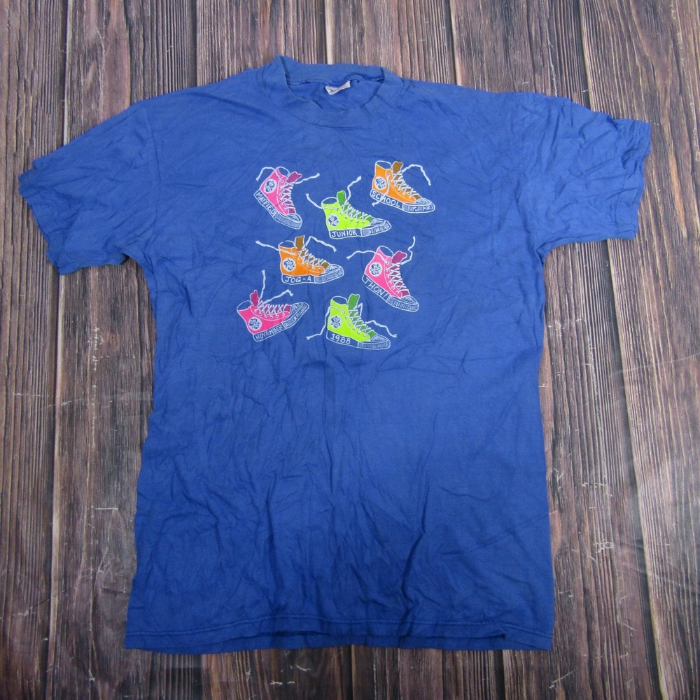 Stedman T-Shirt Men Large Blue 1988 Mayfield Jog-A-Thon Vintage Graphic Tee